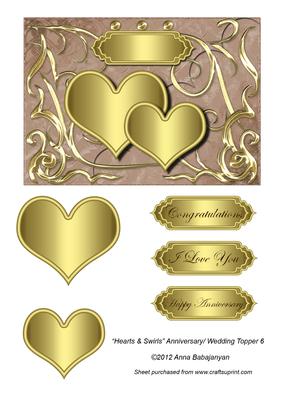 Hearts & Swirls Anniversary/ Wedding Topper 6