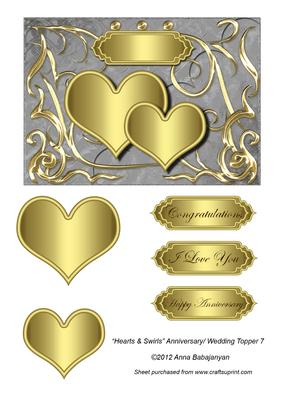 Hearts & Swirls Anniversary/ Wedding Topper 7