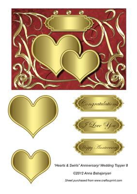 Hearts & Swirls Anniversary/ Wedding Topper 8