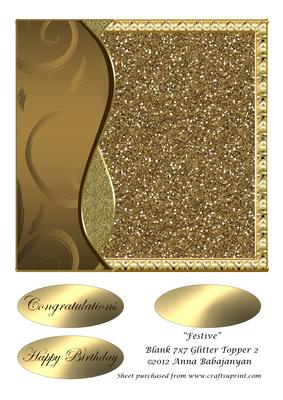 Festive Blank 7x7 Glitter Topper 2