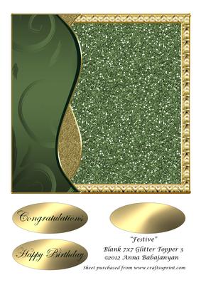 Festive Blank 7x7 Glitter Topper 3