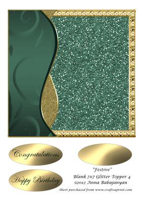 Festive Blank 7x7 Glitter Topper 4