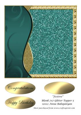 Festive Blank 7x7 Glitter Topper 5
