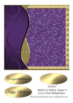 Festive Blank 7x7 Glitter Topper 6