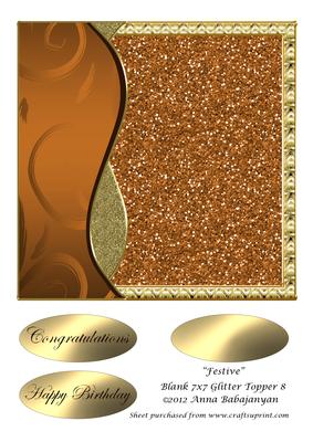 Festive Blank 7x7 Glitter Topper 8