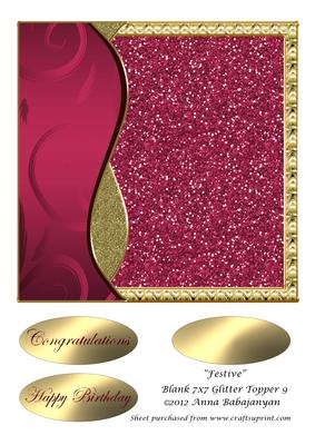 Festive Blank 7x7 Glitter Topper 9