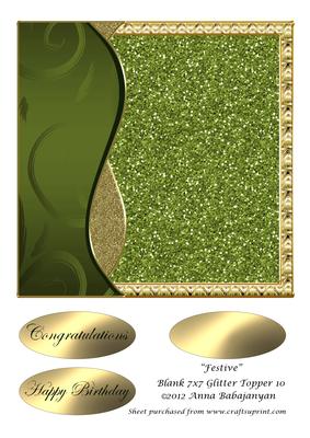 Festive Blank 7x7 Glitter Topper 10