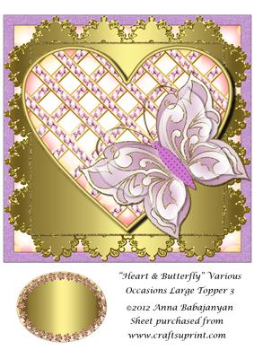 Heart & Butterfly Various Occasions Large Topper 3