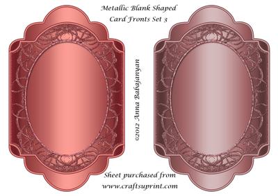 Metallic Blank Shaped Card Fronts Set 3