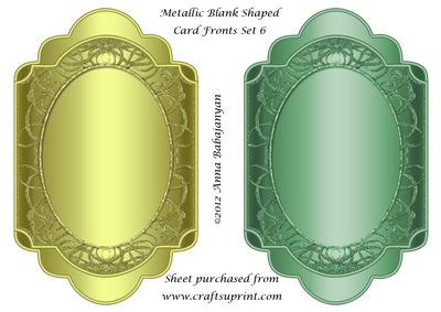 Metallic Blank Shaped Card Fronts Set 6