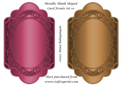 Metallic Blank Shaped Card Fronts Set 10