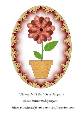 Flower in a Pot Oval Topper 1
