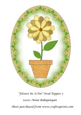 Flower in a Pot Oval Topper 2