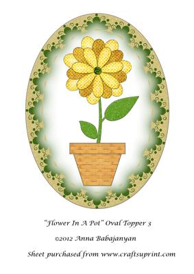 Flower in a Pot Oval Topper 3