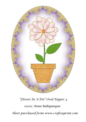 Flower in a Pot Oval Topper 4