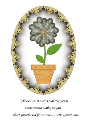 Flower in a Pot Oval Topper 6
