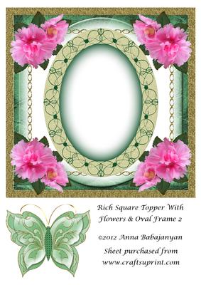 Rich Square Topper with Flowers & Oval Frame 2