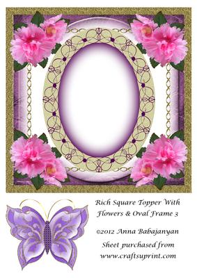 Rich Square Topper with Flowers & Oval Frame 3
