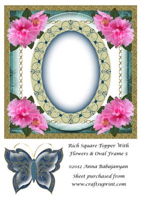Rich Square Topper with Flowers & Oval Frame 5