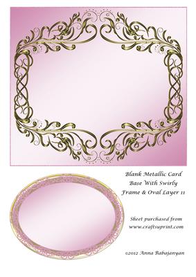 Blank Metallic Card Base with Swirly Frame & Oval Layer 11