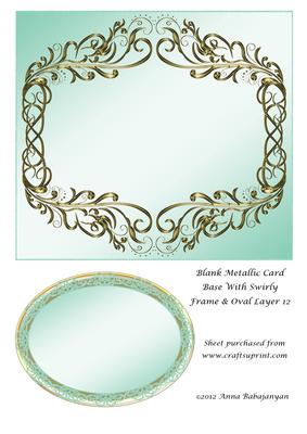 Blank Metallic Card Base with Swirly Frame & Oval Layer 12