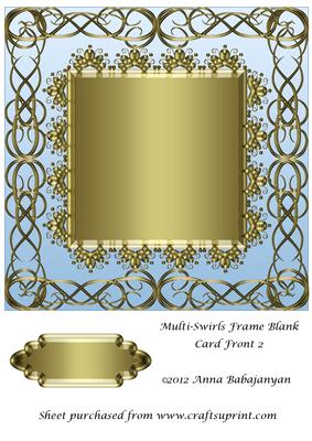 Multi-swirls Frame Blank Card Front 2
