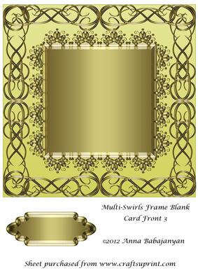 Multi-swirls Frame Blank Card Front 3