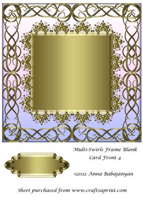 Multi-swirls Frame Blank Card Front 4