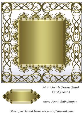 Multi-swirls Frame Blank Card Front 5