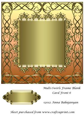 Multi-swirls Frame Blank Card Front 6