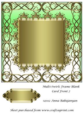 Multi-swirls Frame Blank Card Front 7
