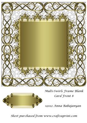 Multi-swirls Frame Blank Card Front 8