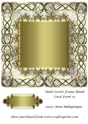 Multi-swirls Frame Blank Card Front 10
