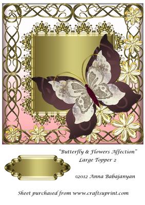 Butterfly & Flowers Affection Large Topper 2