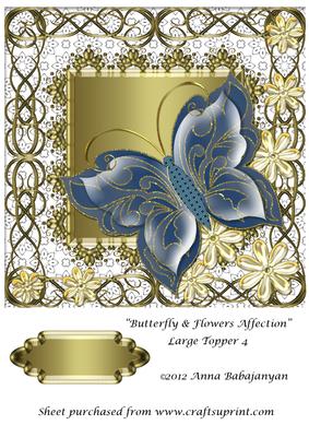 Butterfly & Flowers Affection Large Topper 4
