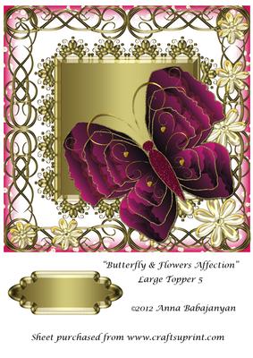 Butterfly & Flowers Affection Large Topper 5