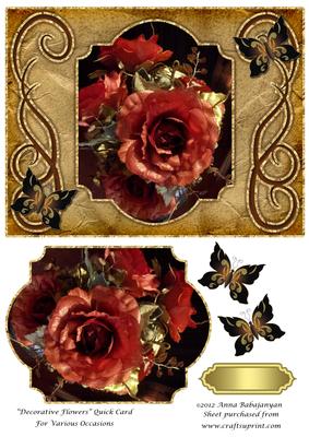 Decorative Flowers Quick Card for Various Occasions