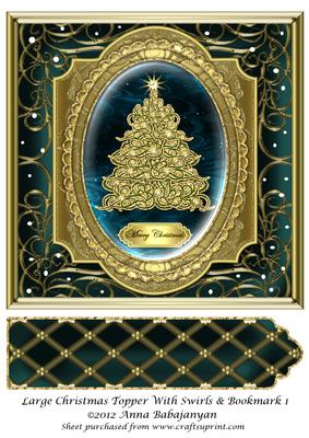 Large Christmas Topper with Swirls & Bookmark 1