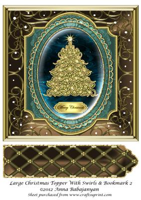 Large Christmas Topper with Swirls & Bookmark 2