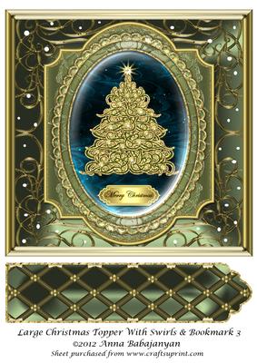 Large Christmas Topper with Swirls & Bookmark 3
