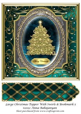 Large Christmas Topper with Swirls & Bookmark 5