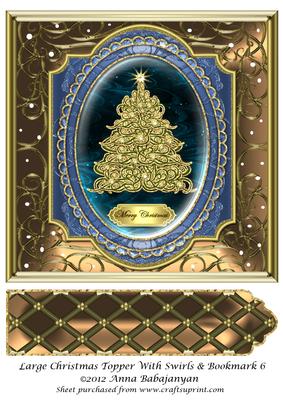 Large Christmas Topper with Swirls & Bookmark 6
