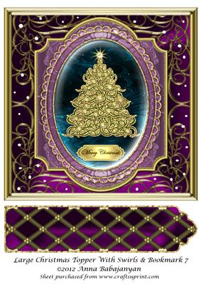 Large Christmas Topper with Swirls & Bookmark 7