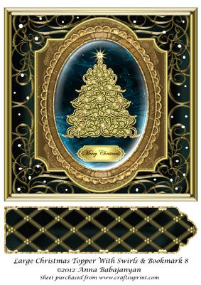 Large Christmas Topper with Swirls & Bookmark 8
