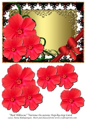 Red Hibiscus Various Occasions Step-by-step Card