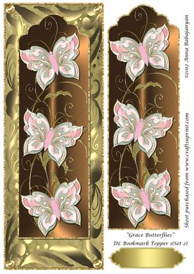 Grace Butterflies Dl Bookmark Topper 1 (set 2)