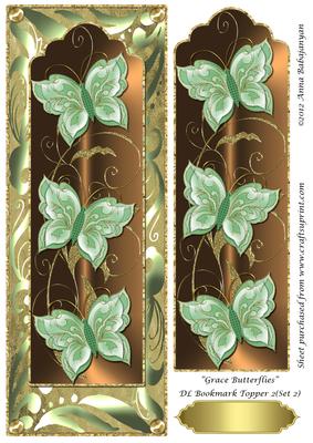 Grace Butterflies Dl Bookmark Topper 2 (set 2)