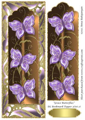 Grace Butterflies Dl Bookmark Topper 3 (set 2)