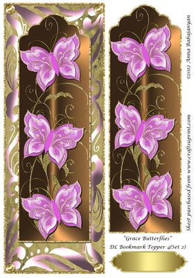 Grace Butterflies Dl Bookmark Topper 4 (set 2)