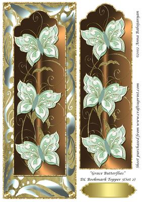 Grace Butterflies Dl Bookmark Topper 5 (set 2)